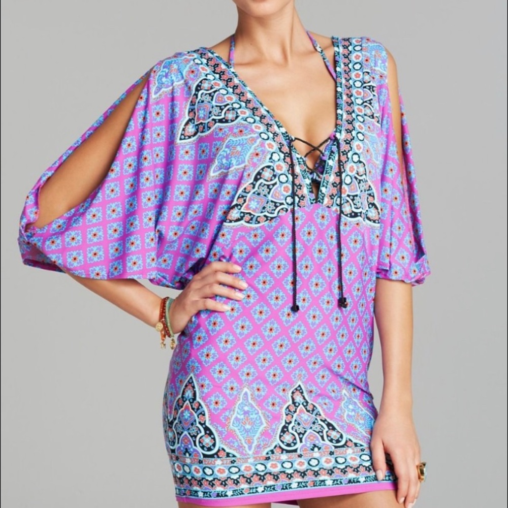 ❤️HOST PICK❤️🏊♀️NANETTE LEPORE SWIM Moroccan Deep V Swim Suit Cover-Up - Picture 2 of 10